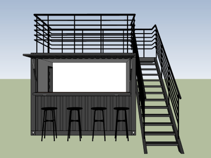 shipping container patio bar design